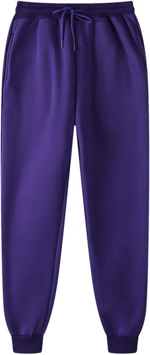 Mens Sweatpants Joggers Casual Solid Workout Track Pants Drawstring Fleece Lined Baggy Athletic Sweatpants