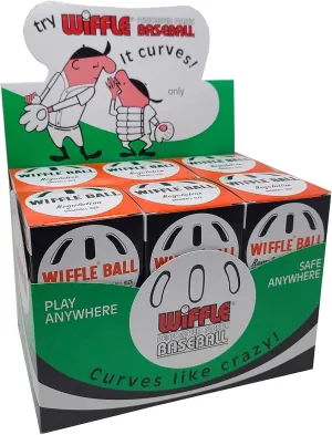 One Dozen Baseball Sized Wiffle Balls in a Countertop Display by Wiffle
