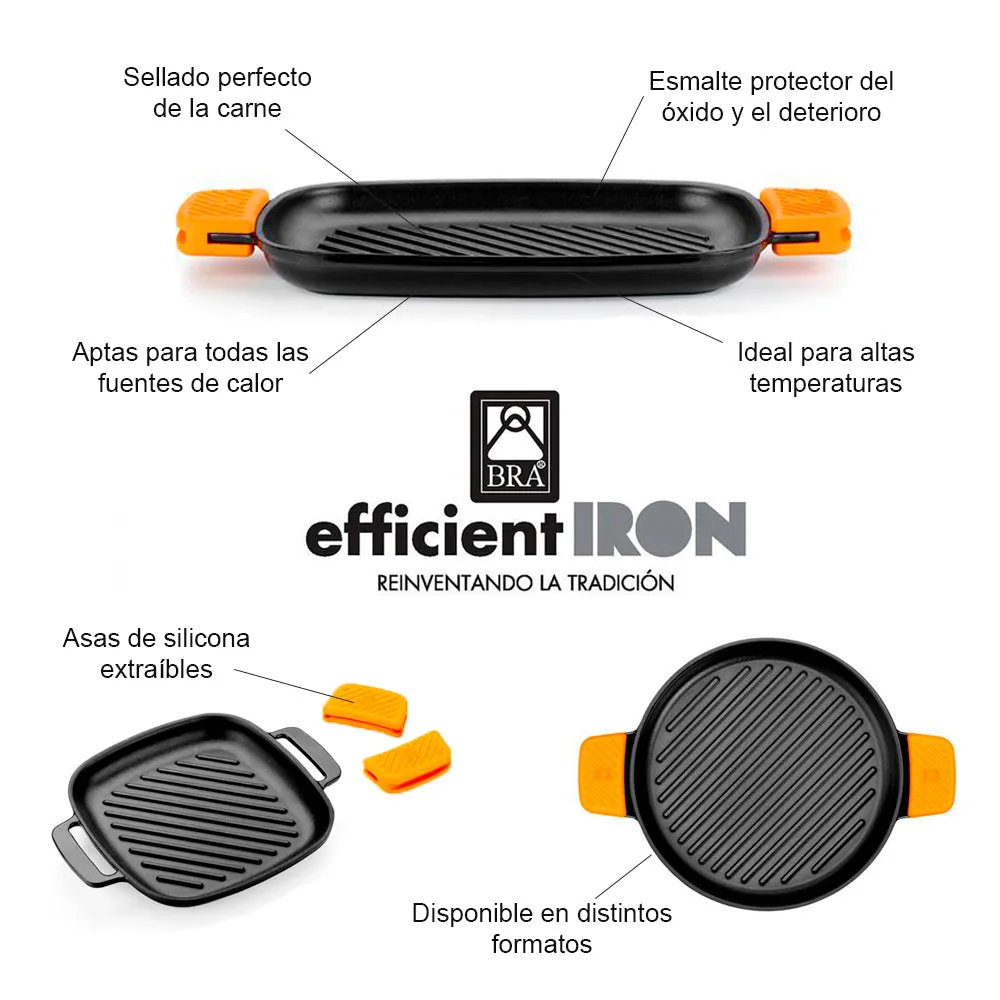 Parrilla rectangular lisa Efficent Iron