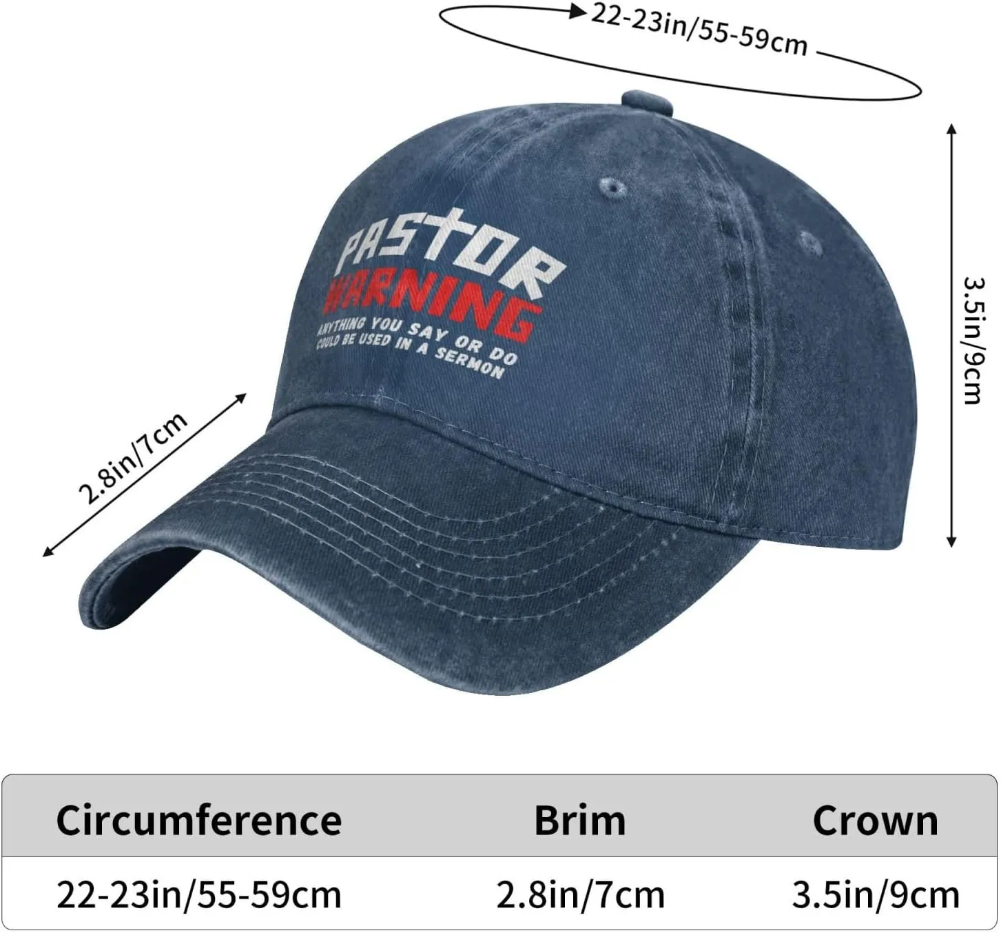 Pastor Warning Hat Pastor Gifts Anything You Say Or Do Could Be Used in A Sermon Baseball Cap for Men Women