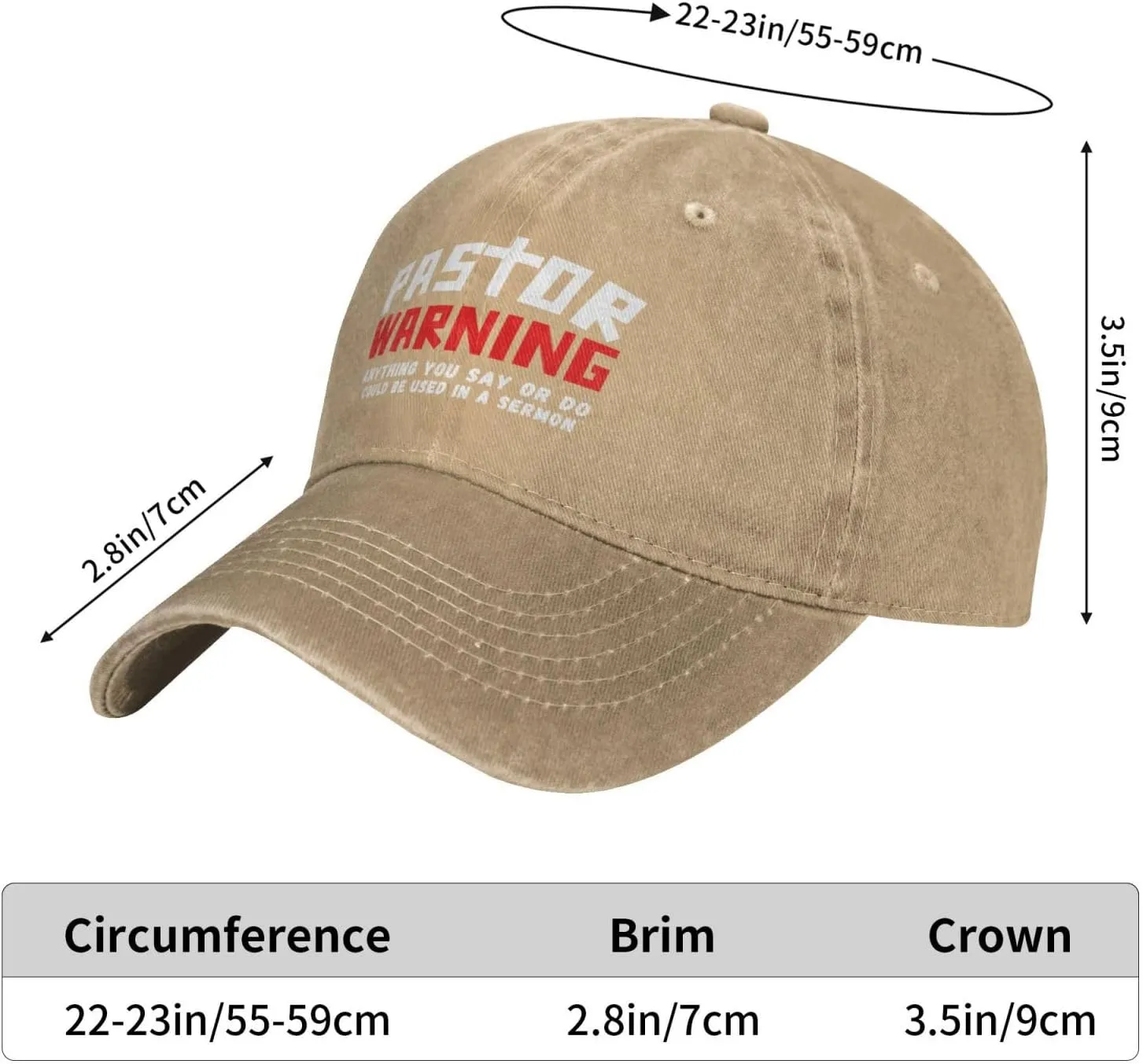 Pastor Warning Hat Pastor Gifts Anything You Say Or Do Could Be Used in A Sermon Baseball Cap for Men Women