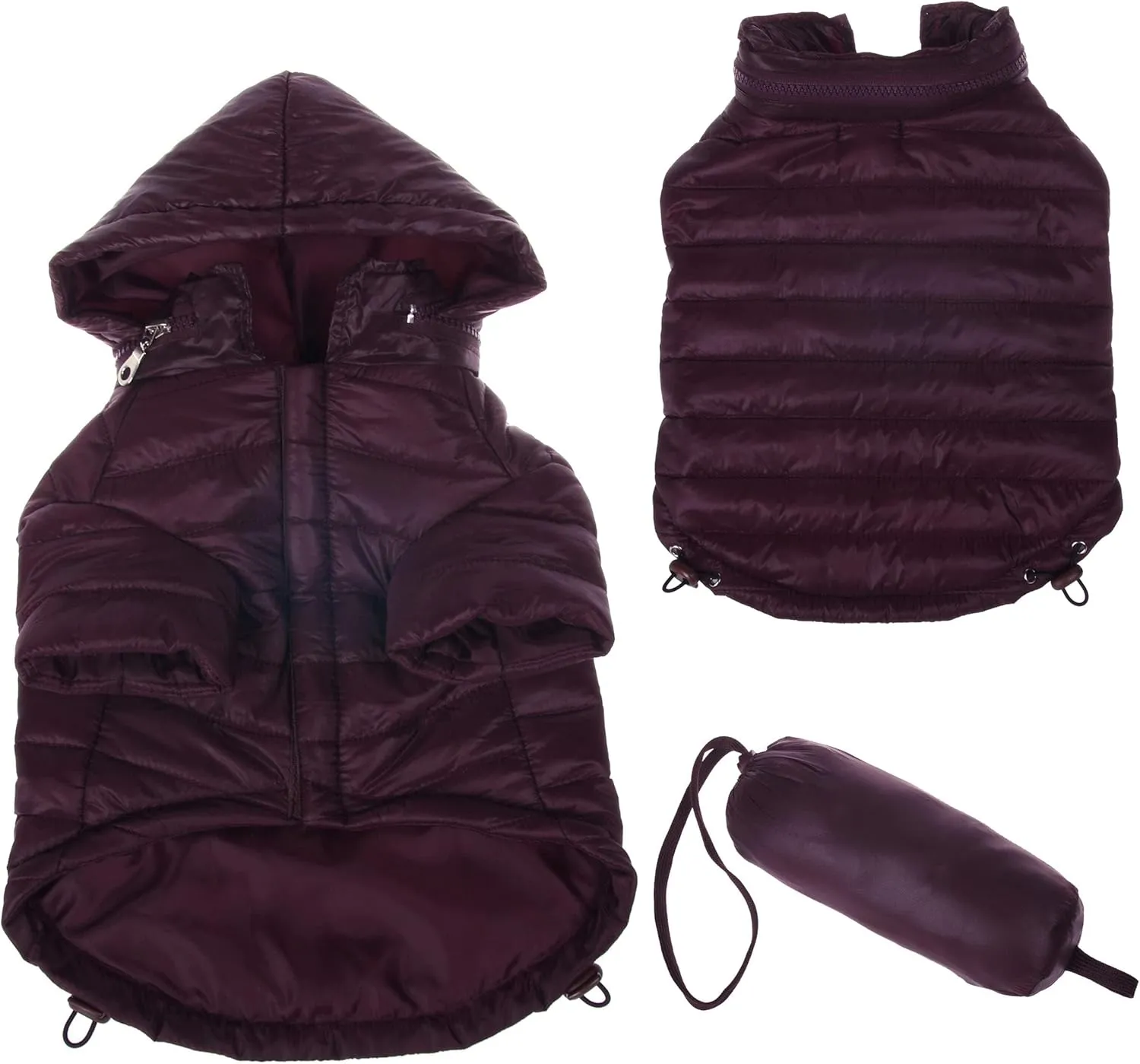 Pet Life Sporty Avalanche Lightweight Folding Winter Dog Coat - Adjustable Dog Jacket with a Concealed Zippered Collar and pop-Out Hood - Pet Coat for Small Medium Large Dogs