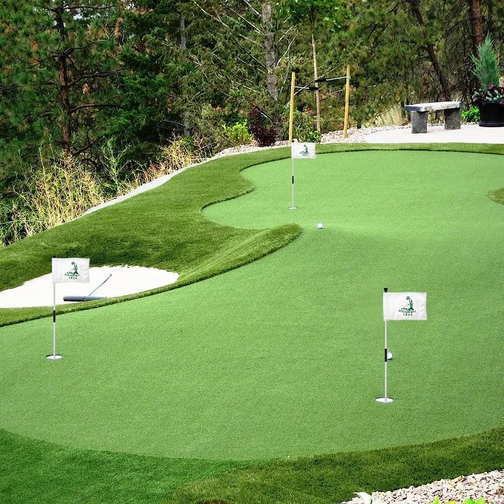 Pinehurst Golf Club Golf Pin PGA Flag Practic Putting Green Golf Flag For Backyard Garden Double-Sewn 600D Nylon Miniature Pin Flag Regulation Tube Flag(A 8"X6")