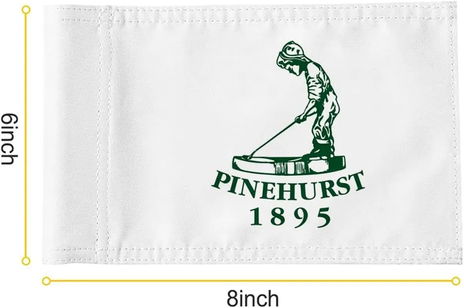 Pinehurst Golf Club Golf Pin PGA Flag Practic Putting Green Golf Flag For Backyard Garden Double-Sewn 600D Nylon Miniature Pin Flag Regulation Tube Flag(A 8"X6")