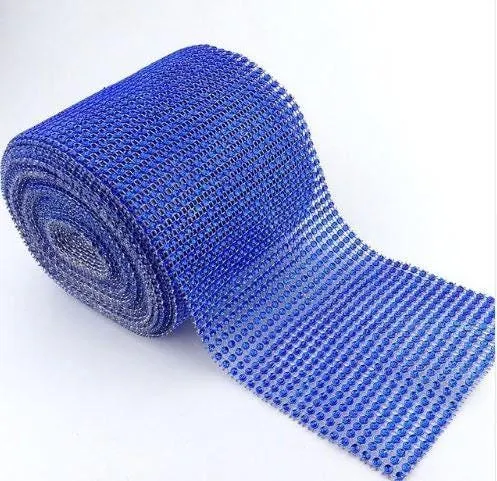 ROYAL BLUE Rhinestone ribbon, Diamond Mesh, Diamante Bling, Crystal trim 1 METER cake trim. by Crystal wedding uk