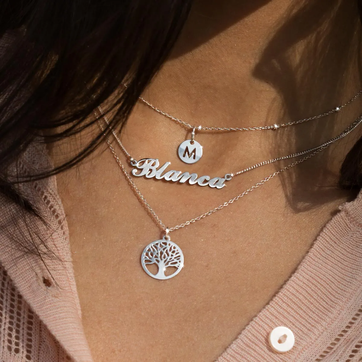Silver Letter Mini Medallion