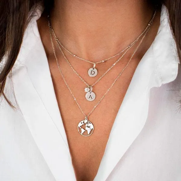 Silver Letter Mini Medallion