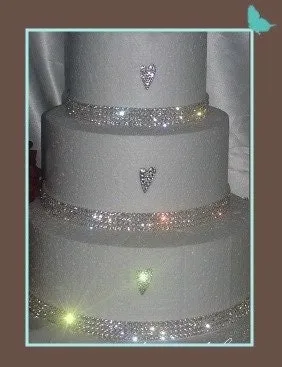 Silver Rhinestone ribbon, Diamond Mesh, Diamante Bling, Crystal trim 1 METER cake trim. by Crystal wedding uk