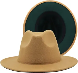 Simple Blue Patchwork Fedora Hat Jazz Hat Trilby Hat Party Formal Panama Cap Dress Hats