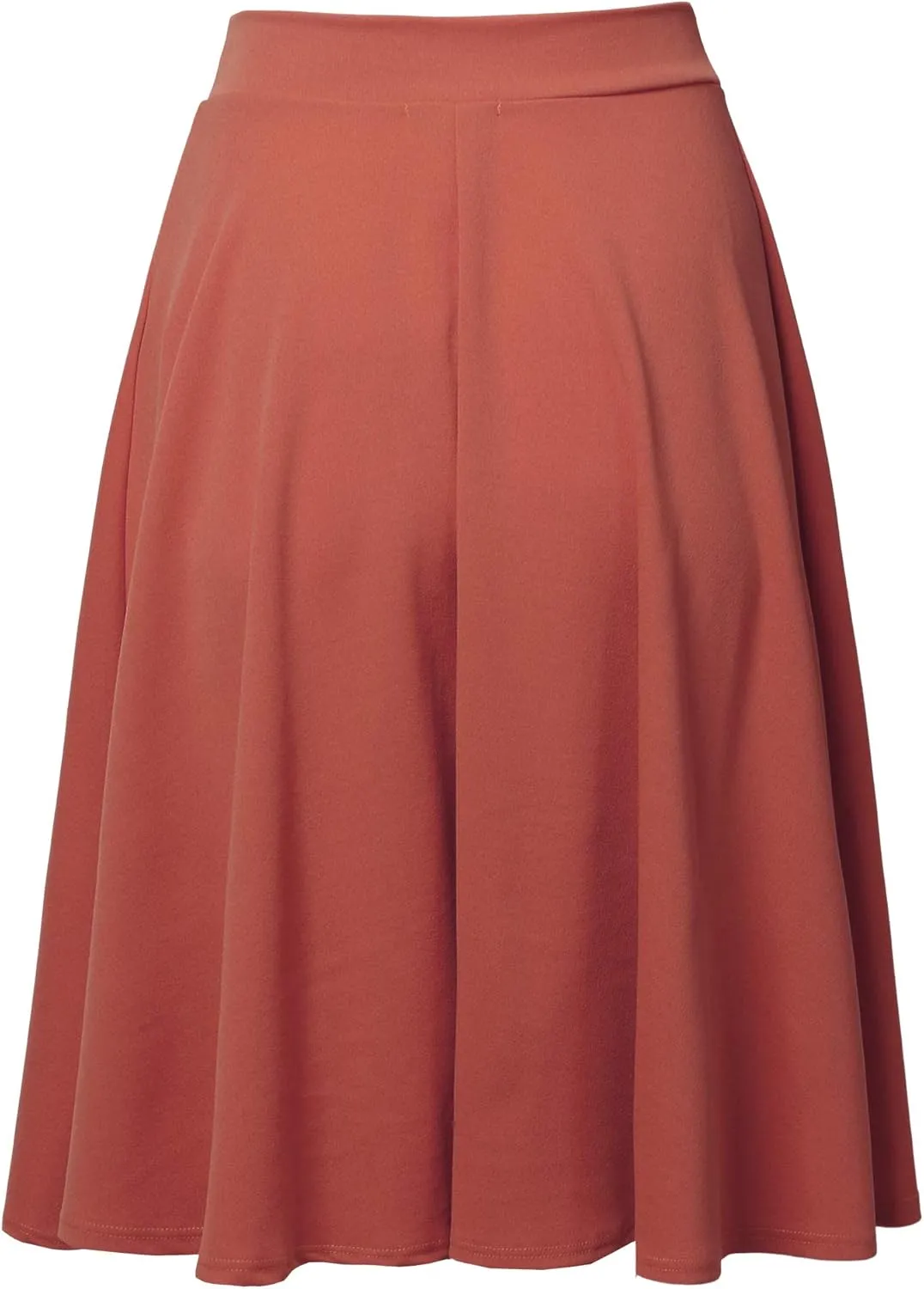 SSOULM Women's High Waist Flare A-Line Midi Skirt with Plus Size