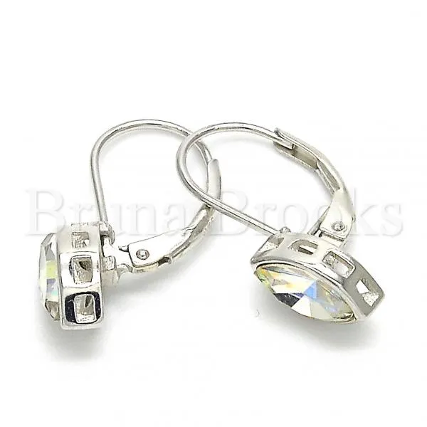 Sterling Silver 02.186.0114 Leverback Earring, with  Cubic Zirconia, Polished Finish, Rhodium Tone