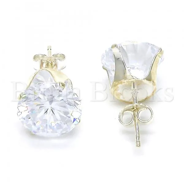 Sterling Silver 02.63.2610 Stud Earring, with White Cubic Zirconia, Polished Finish,