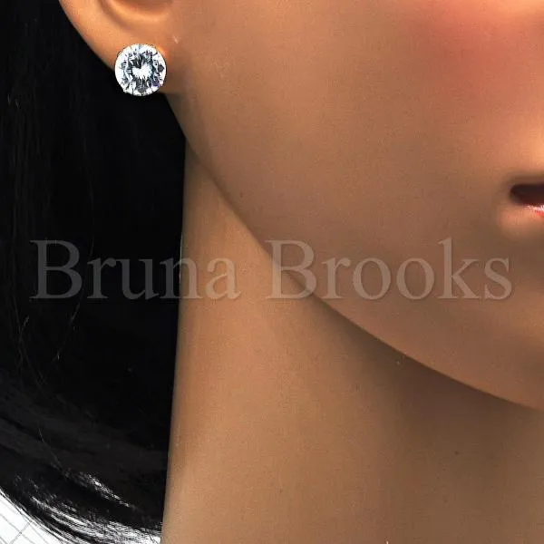 Sterling Silver 02.63.2610 Stud Earring, with White Cubic Zirconia, Polished Finish,