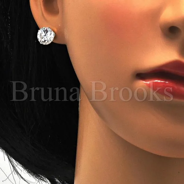 Sterling Silver 02.63.2610 Stud Earring, with White Cubic Zirconia, Polished Finish,