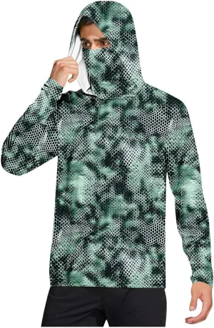 Sun Protection Shirts for Men with Mask UPF 50 Rash Guards Cooling Hoodies Lightweight Long Sleeve Fishing Blouses