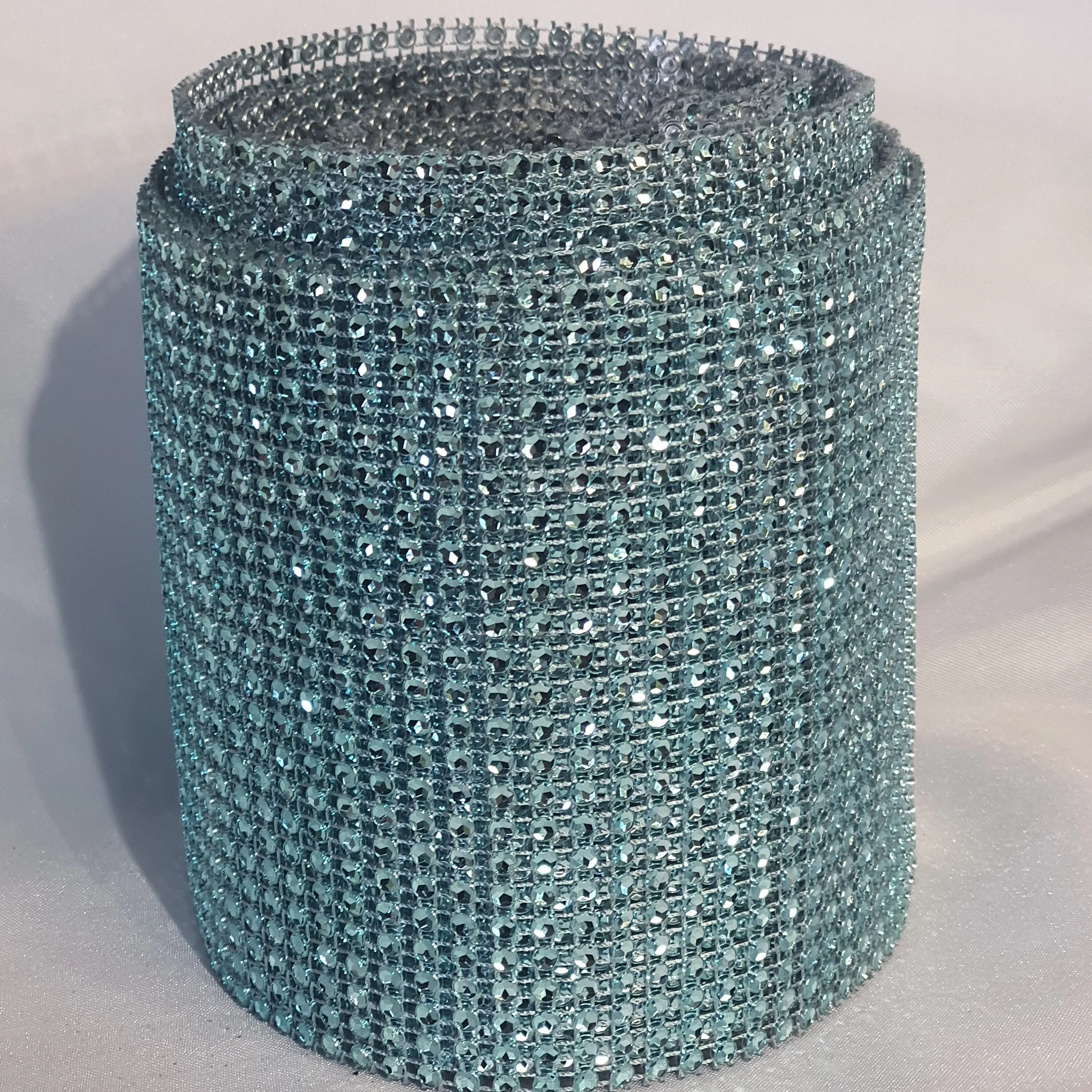 TEAL Rhinestone ribbon, Diamond Mesh, Diamante Bling, Crystal trim 1 METER cake trim. by Crystal wedding uk