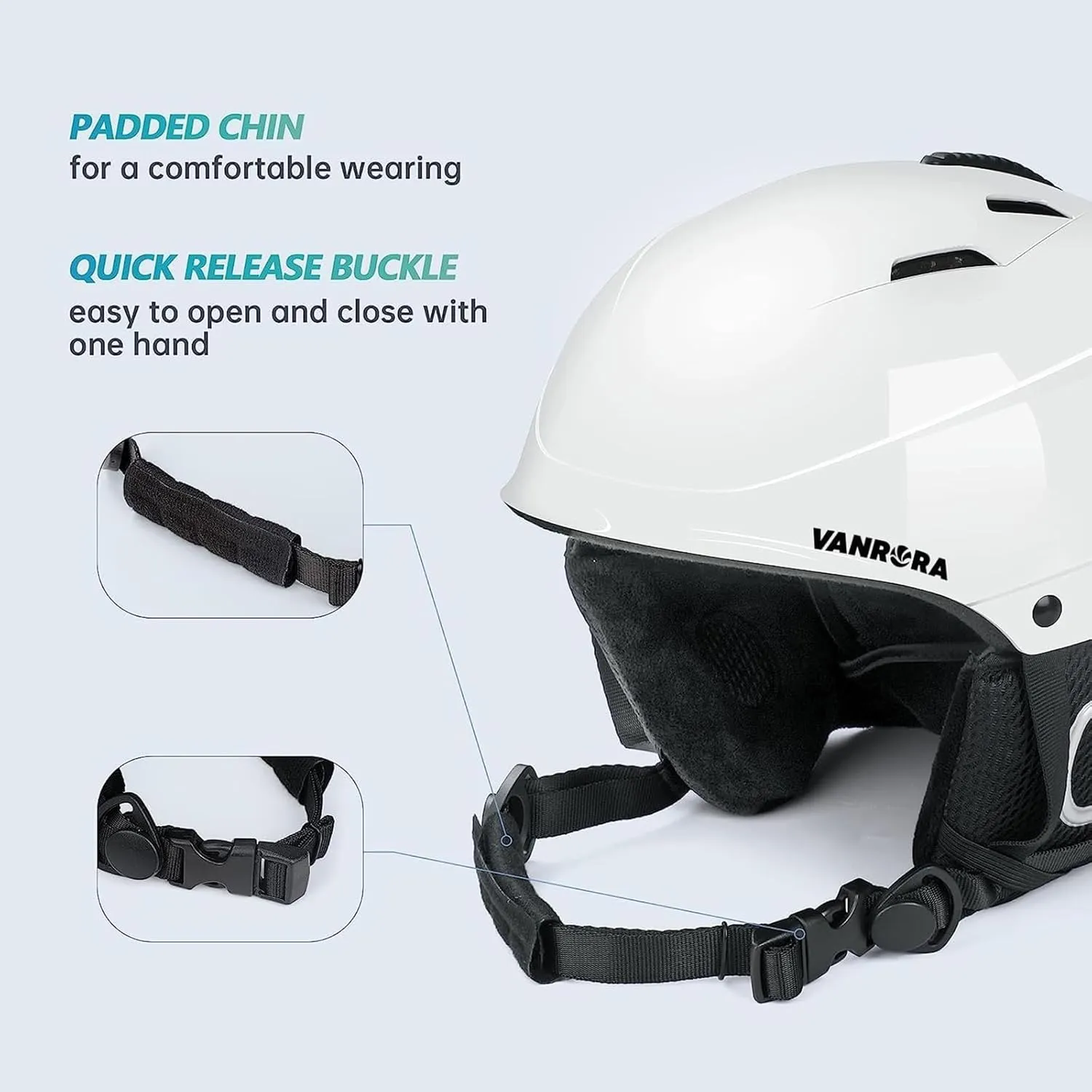 VANRORA Ski Helmet and Goggles Set - Safety-Certified Snowboard Helmet, Interchangeable Lens Ski Goggles, for Men & Women