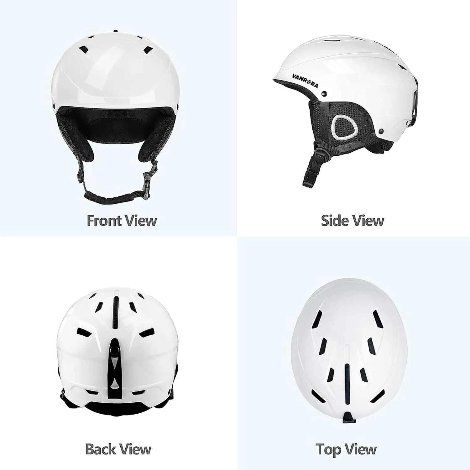 VANRORA Ski Helmet and Goggles Set - Safety-Certified Snowboard Helmet, Interchangeable Lens Ski Goggles, for Men & Women