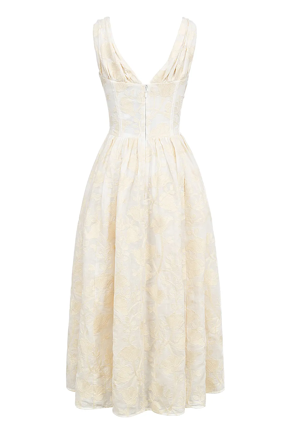 Vestido Midi Liso Modelador Algodão Branco Nobre Modelo Emmelina