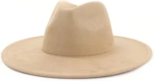 Women Fedora Hat 9.5Cm Wide Brim Suede Shaped Men Panama Jazz Hat Wedding Decoration Dress Cap
