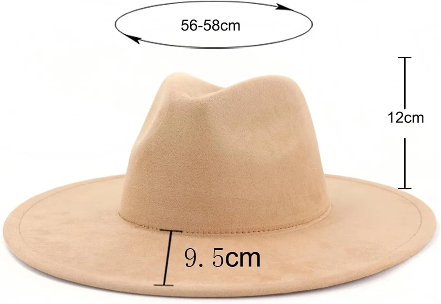 Women Fedora Hat 9.5Cm Wide Brim Suede Shaped Men Panama Jazz Hat Wedding Decoration Dress Cap
